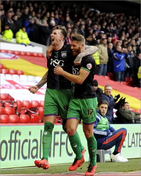 Aden Flint and Nathan Baker's Celebration: Nottingham Forest vs. Bristol City, 2016