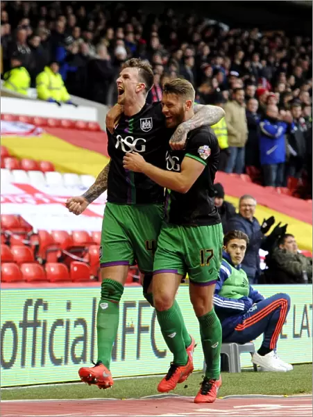 Aden Flint and Nathan Baker's Celebration: Nottingham Forest vs. Bristol City, 2016
