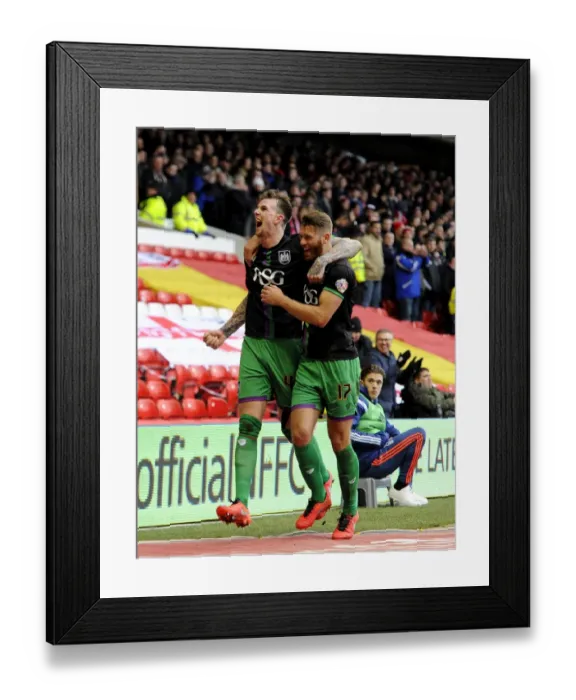 Framed Print : Aden Flint and Nathan Baker's Celebration: Nottingham Forest vs. Bristol City, 2016 Framed Print : Aden Flint and Nathan Baker's Celebration: Nottingham Forest vs. Bristol City, 2016