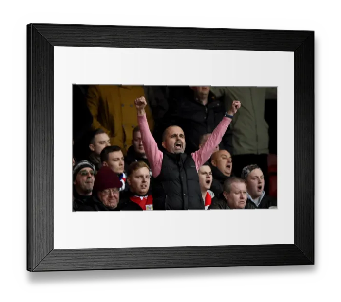 Framed Print : Bristol City Fan's Passionate Support at Nottingham Forest vs. Bristol City, Sky Bet Championship (27 / 02 / 2016)
