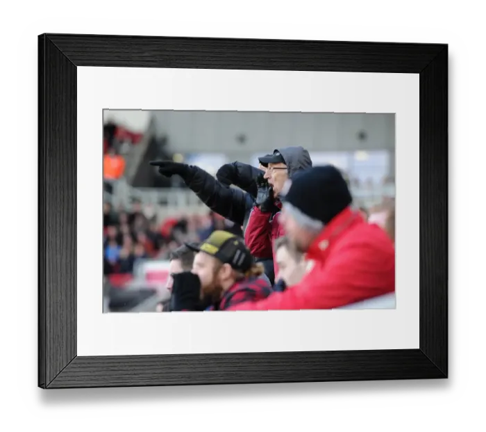 Framed Print : Bristol City Fans in Full Swing: Cheering on Their Team against Cardiff City, March 2016
