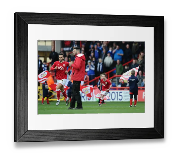 Framed Print : Bristol City vs. Cardiff City Clash: Mascots Face-Off in Sky Bet Championship Match at Ashton Gate, 05 / 03 / 2016