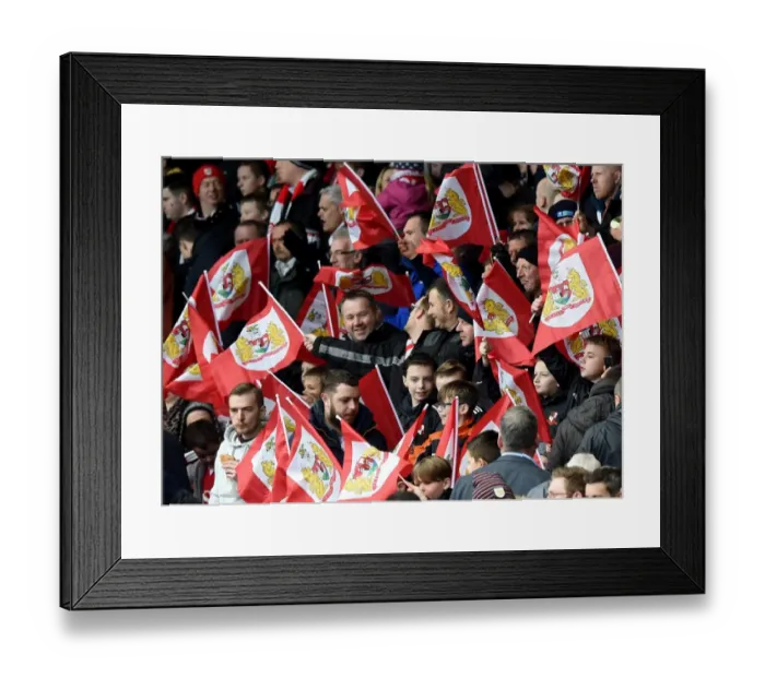 Framed Print : Bristol City vs. Cardiff City: A Sea of Supporters at Ashton Gate Stadium, 2016