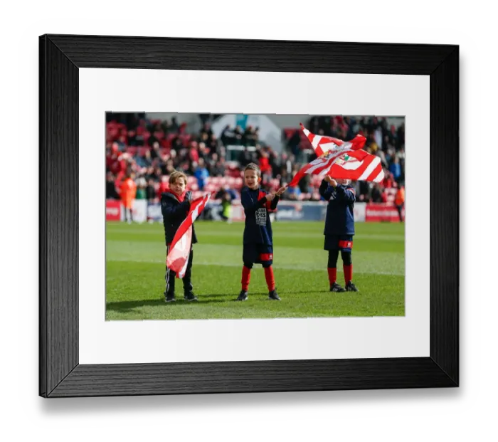Framed Print : Bristol City vs. Cardiff City: Flag-Bearing Supporters at Ashton Gate Stadium, 2016
