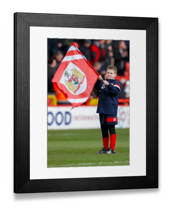 Framed Print : Bristol City vs. Cardiff City: Flag-Bearing Fans at Ashton Gate Stadium, March 2016