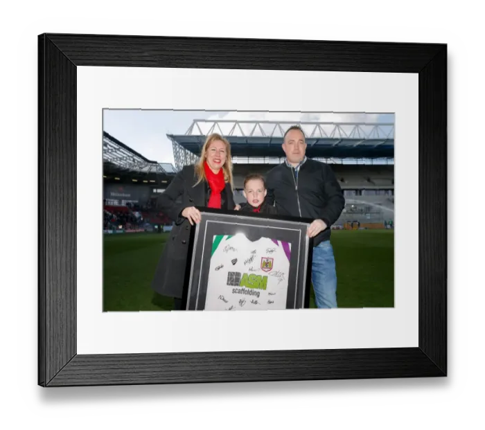 Framed Print : Bristol City vs. Cardiff City: Shirt Presentation at Half-Time, Ashton Gate Stadium, 2016