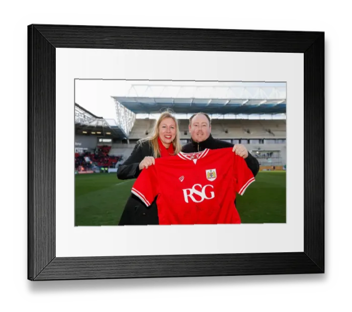 Framed Print : Bristol City vs. Cardiff City: Half-Time Shirt Presentation, Ashton Gate Stadium, 2016