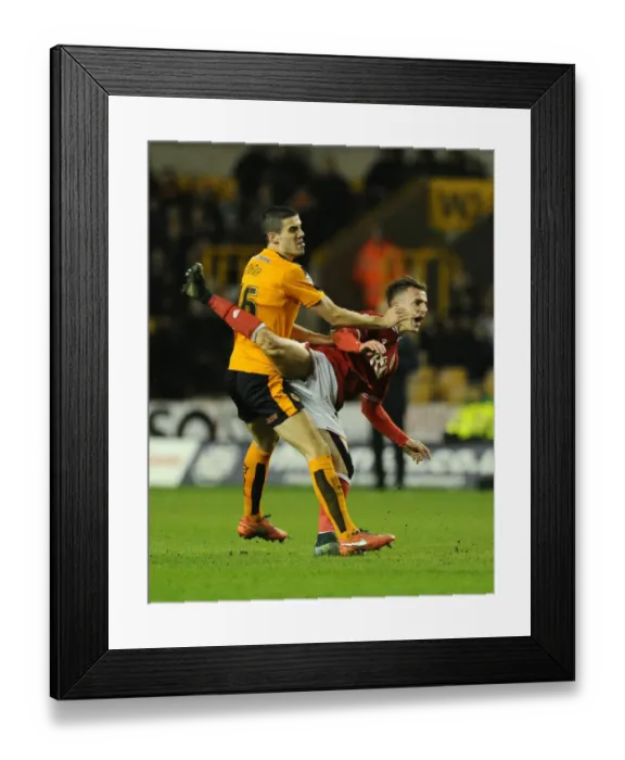 Framed Print : Joe Bryan Fouled by Conor Coady in Wolves vs. Bristol City Championship Match, 2016 Framed Print : Joe Bryan Fouled by Conor Coady in Wolves vs. Bristol City Championship Match, 2016