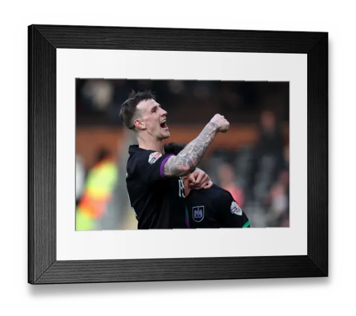 Framed Print : Aden Flint and Lee Tomlin Celebrate Winning Goal: Fulham vs. Bristol City, 2016 Framed Print : Aden Flint and Lee Tomlin Celebrate Winning Goal: Fulham vs. Bristol City, 2016