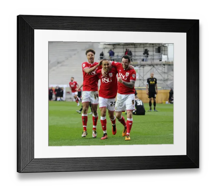 Framed Print : Championship Triumph: Emotional Reaction of Odemwingie, Reid, and Tomlin (Bristol City vs. Bolton Wanderers, 19-03-2016)