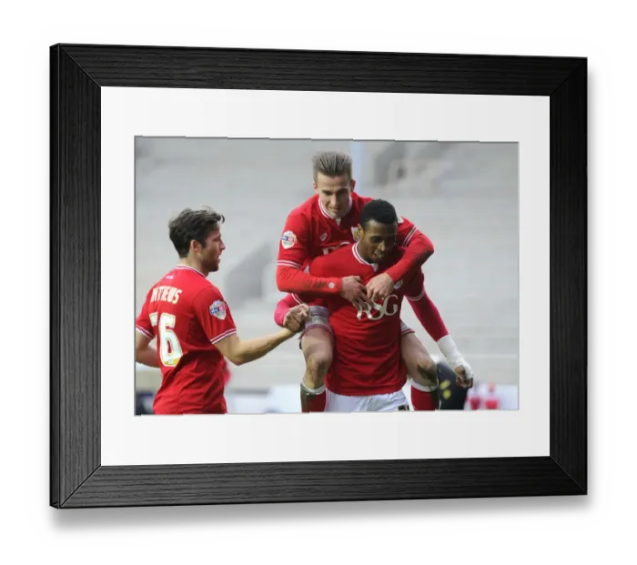 Framed Print : Bristol City Celebrate Win Against Bolton Wanderers: Jonathan Kodjia and Joe Bryan Rejoice on the Field Framed Print : Bristol City Celebrate Win Against Bolton Wanderers: Jonathan Kodjia and Joe Bryan Rejoice on the Field