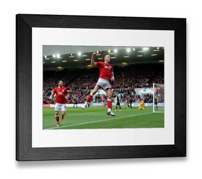 Framed Print : Aaron Wilbraham's Euphoric Goal Celebration: A Standout Moment at Ashton Gate (Bristol City vs. Bolton Wanderers, 2016) Framed Print : Aaron Wilbraham's Euphoric Goal Celebration: A Standout Moment at Ashton Gate (Bristol City vs. Bolton Wanderers, 2016)
