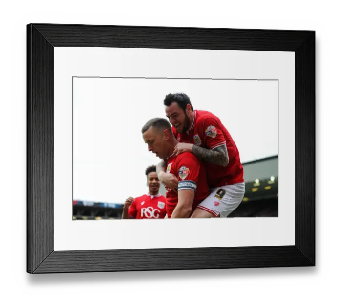 Framed Print : Bristol City's Wilbraham and Tomlin Celebrate Goal vs. Bolton Wanderers (190316) Framed Print : Bristol City's Wilbraham and Tomlin Celebrate Goal vs. Bolton Wanderers (190316)