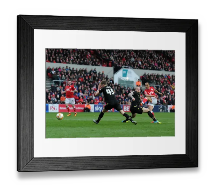 Framed Print : Bristol City's Peter Odemwingie Scores Third Goal Against Bolton Wanderers in 2016 Championship Match