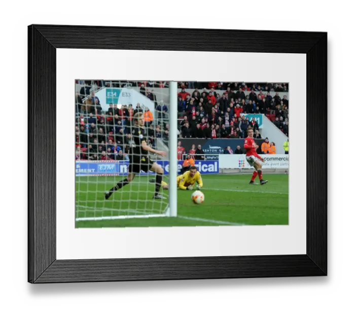 Framed Print : Bristol City's Joe Bryan Scores Sixth Goal in 6-0 Win Over Bolton Wanderers (19 / 03 / 2016)
