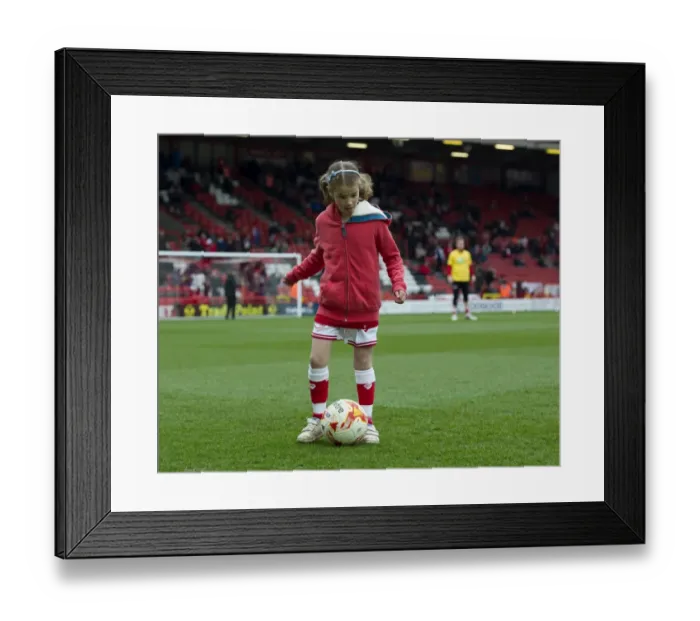 Framed Print : Sky Bet Championship Showdown: Bristol City vs. Bolton Wanderers - Mascot in Action at Ashton Gate Stadium (March 19, 2016)