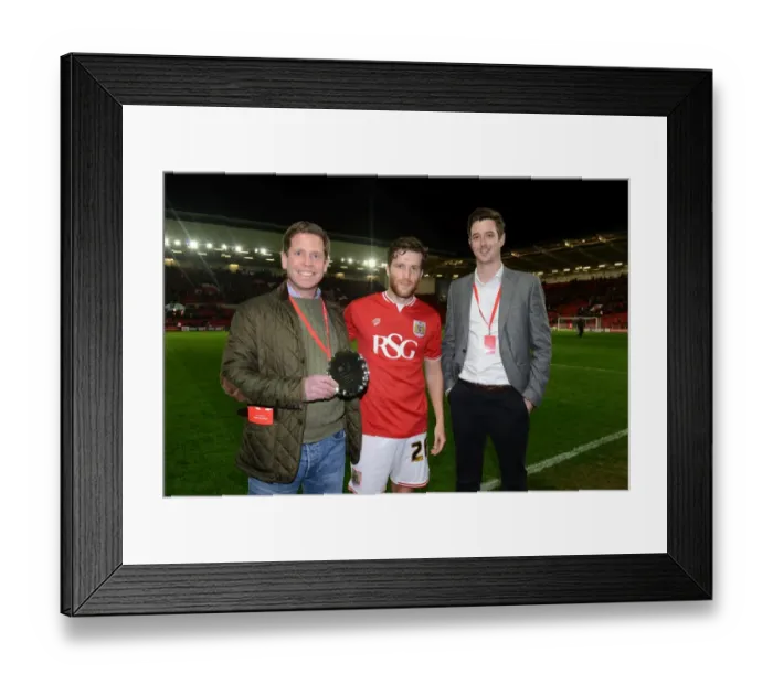 Framed Print : Bristol City's Man of the Match: Dougie Allward's Selection at Ashton Gate Stadium (05 / 04 / 2016) - Bristol City vs Rotherham United, Sky Bet Championship