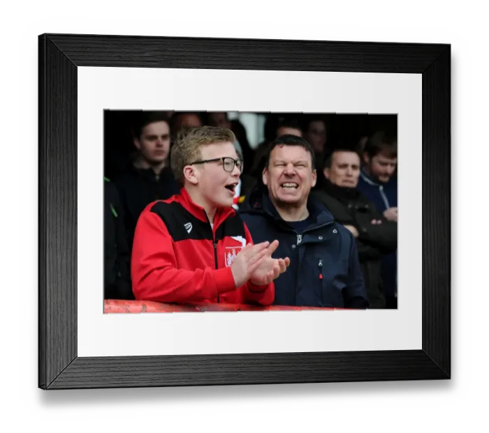 Framed Print : Bristol City Fans in Action at Griffin Park Framed Print : Bristol City Fans in Action at Griffin Park