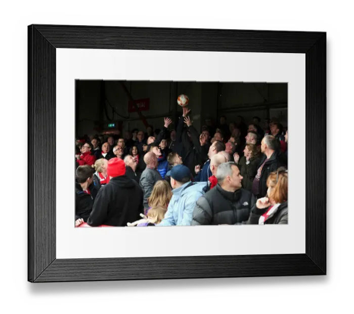 Framed Print : Bristol City Fans Rally at Griffin Park during Brentford vs. Bristol City Championship Match, 16 / 04 / 2016