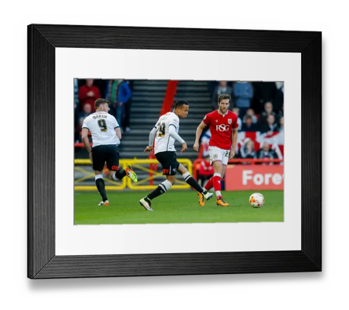 Framed Print : Bristol City vs. Derby County: Intense Moment Between Adam Matthews and Marcus Olsson