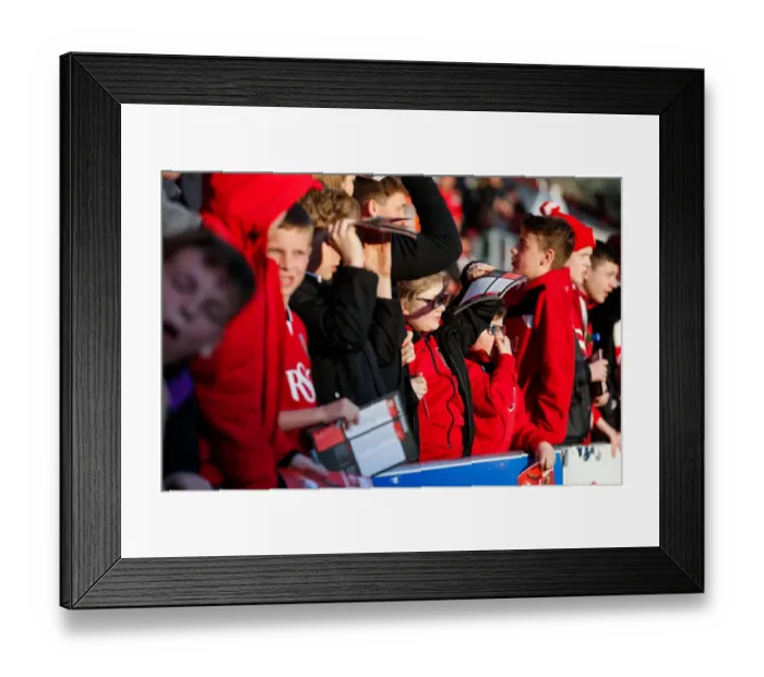 Framed Print : Bristol City Fans Soak Up Sunshine Before Derby County Match, 2016 (Ashton Gate Stadium)