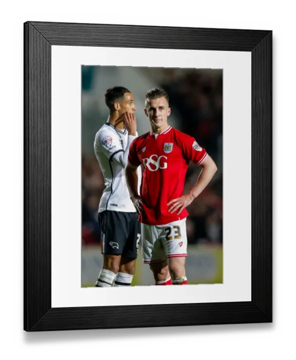 Framed Print : Joe Bryan's Disappointment: Bristol City vs. Derby County, 2016