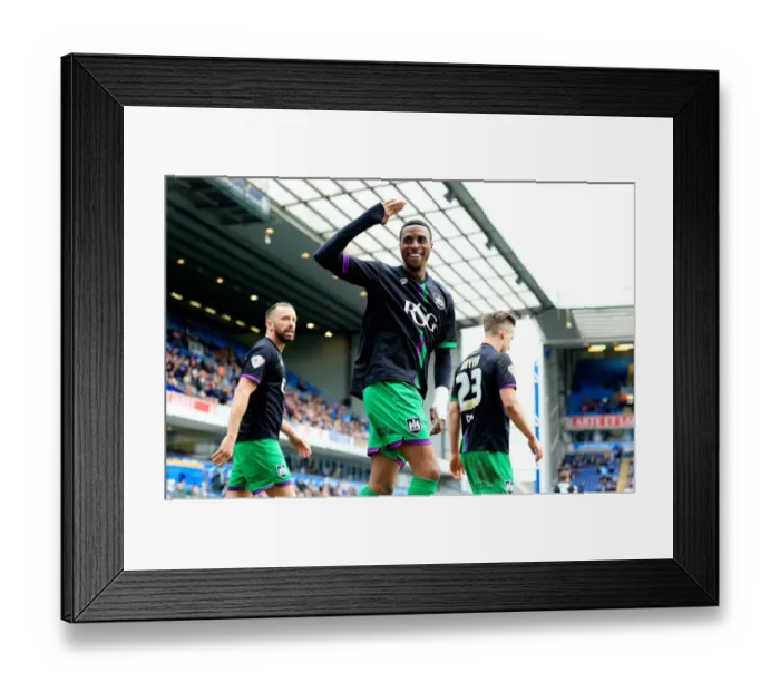 Framed Print : Jonathan Kodjia's Thrilling Goal Celebration: Bristol City's First Strike Against Blackburn Rovers in Sky Bet Championship (April 23, 2016)