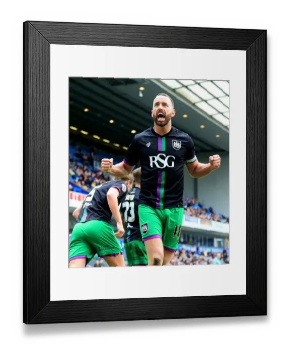 Framed Print : Aaron Wilbraham's Double: Bristol City's Victory at Ewood Park (Blackburn Rovers v Bristol City, Sky Bet Championship)