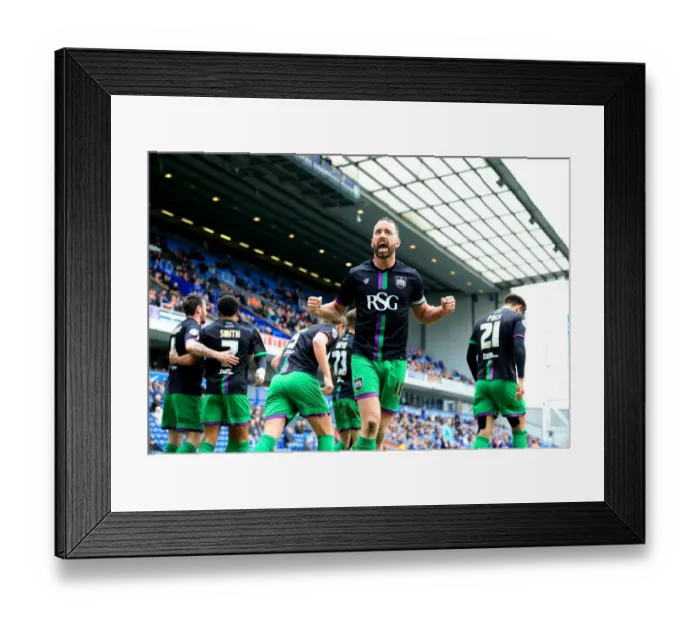 Framed Print : Bristol City's Double Victory: Wilbraham Scores the Decisive Goal at Ewood Park (Blackburn Rovers vs. Bristol City, Sky Bet Championship)