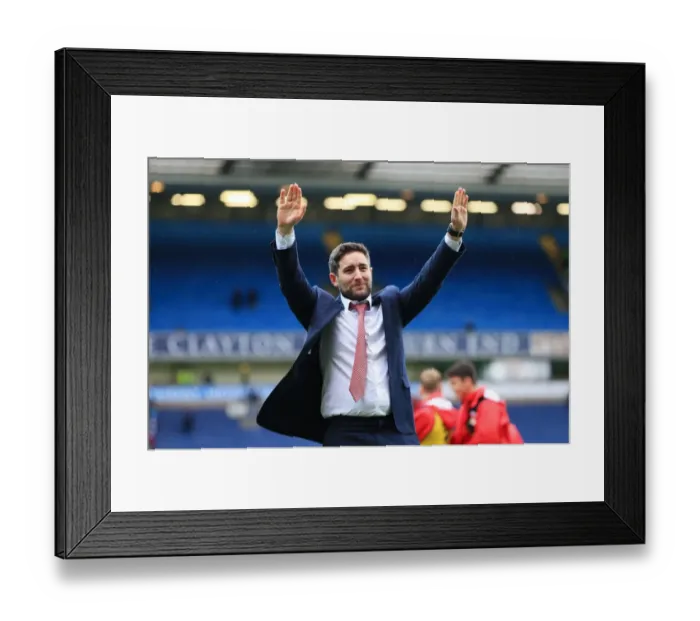 Framed Print : Bristol City's Lee Johnson Celebrates Championship Promotion at Full-Time vs. Blackburn Rovers (23 / 04 / 2016)