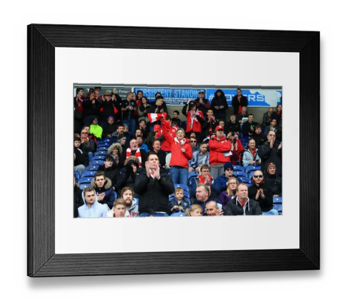 Framed Print : Bristol City Fans at Ewood Park during Blackburn Rovers vs. Bristol City Championship Match, April 2016