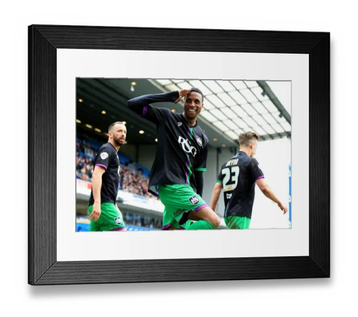 Framed Print : Jonathan Kodjia's Thrilling Goal and Historic Celebration: First Goal for Bristol City Against Blackburn Rovers in Sky Bet Championship (April 23, 2016)