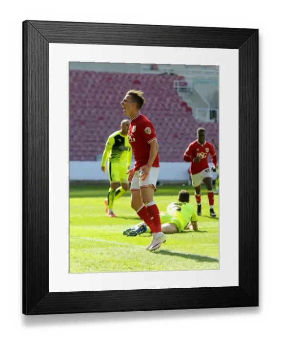 Framed Print : Bristol City's Joe Bryan Celebrates Goal Against Huddersfield Town (30.04.2016) Framed Print : Bristol City's Joe Bryan Celebrates Goal Against Huddersfield Town (30.04.2016)