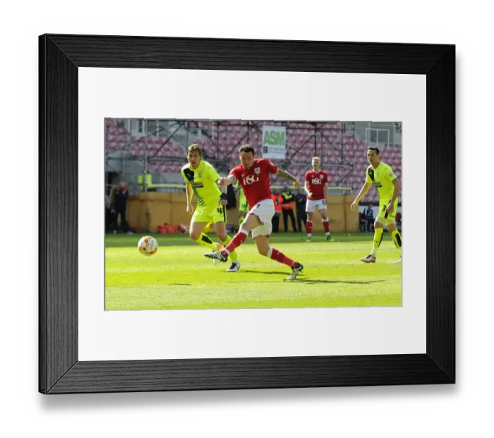 Framed Print : Bristol City's Lee Tomlin Scores the Winning Goal Against Huddersfield Town in Sky Bet Championship Match at Ashton Gate Stadium Framed Print : Bristol City's Lee Tomlin Scores the Winning Goal Against Huddersfield Town in Sky Bet Championship Match at Ashton Gate Stadium