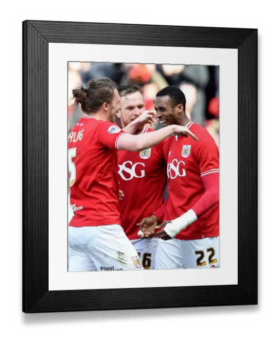 Framed Print : Bristol City's Jonathan Kodjia Celebrates Thrilling Goal Against Huddersfield Town in Sky Bet Championship (30.04.2016) Framed Print : Bristol City's Jonathan Kodjia Celebrates Thrilling Goal Against Huddersfield Town in Sky Bet Championship (30.04.2016)
