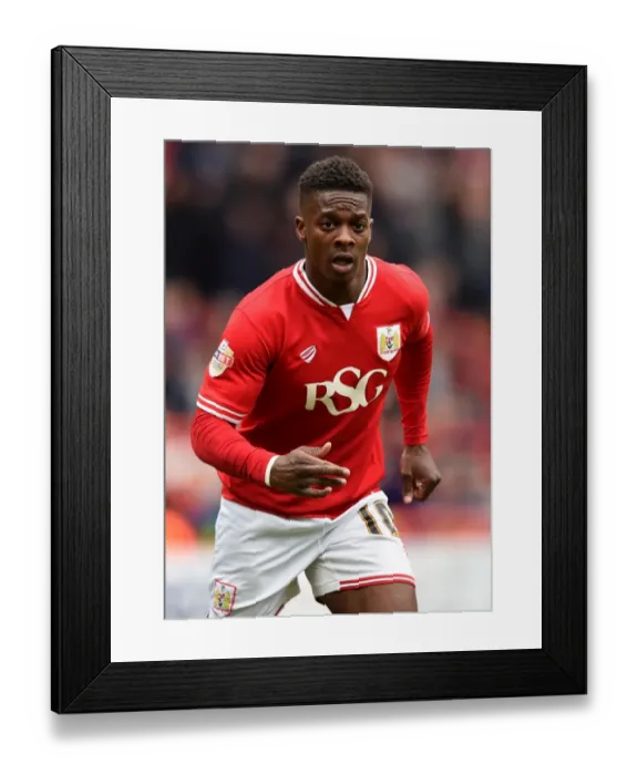 Framed Print : Bristol City's Kieran Agard in Action against Huddersfield Town, 2016