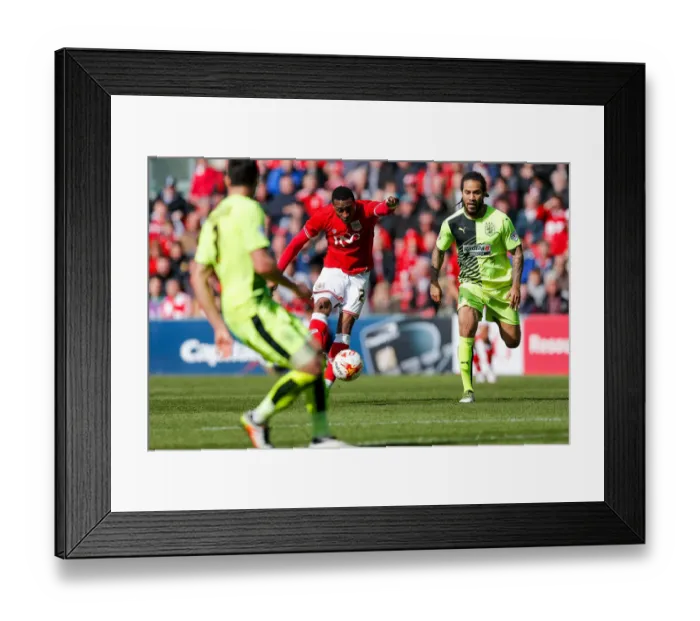 Framed Print : Bristol City's Jonathan Kodjia Scores Thrilling Goal to Secure 3-0 Lead over Huddersfield Town Framed Print : Bristol City's Jonathan Kodjia Scores Thrilling Goal to Secure 3-0 Lead over Huddersfield Town