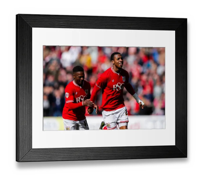 Framed Print : Bristol City's Jonathan Kodjia Scores Dramatic Hat-Trick Goal vs. Huddersfield Town (3-0) Framed Print : Bristol City's Jonathan Kodjia Scores Dramatic Hat-Trick Goal vs. Huddersfield Town (3-0)