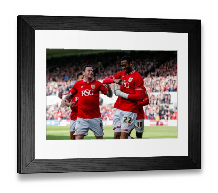 Framed Print : Jonathan Kodjia's Dramatic Hat-trick: 3-0 for Bristol City vs. Huddersfield Town