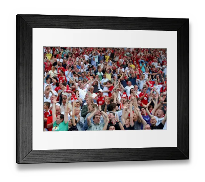 Framed Print : fans party after the third goal Framed Print : fans party after the third goal