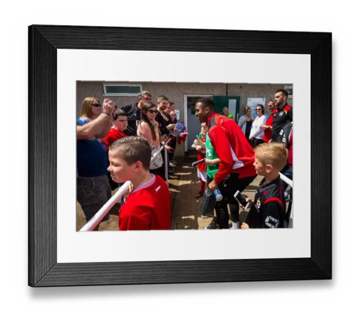 Framed Print : Bristol City FC: Jonathan Kodjia Interacts with Kids at Hengrove Athletic Pre-Season Match Framed Print : Bristol City FC: Jonathan Kodjia Interacts with Kids at Hengrove Athletic Pre-Season Match