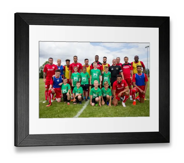 Framed Print : Bristol City Players Mingle with Hengrove Athletic Teams at Pre-Season Community Match Framed Print : Bristol City Players Mingle with Hengrove Athletic Teams at Pre-Season Community Match