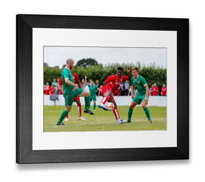 Framed Print : Bristol City's Kieran Agard Tries to Score in Pre-Season Community Match vs Hengrove Athletic Framed Print : Bristol City's Kieran Agard Tries to Score in Pre-Season Community Match vs Hengrove Athletic