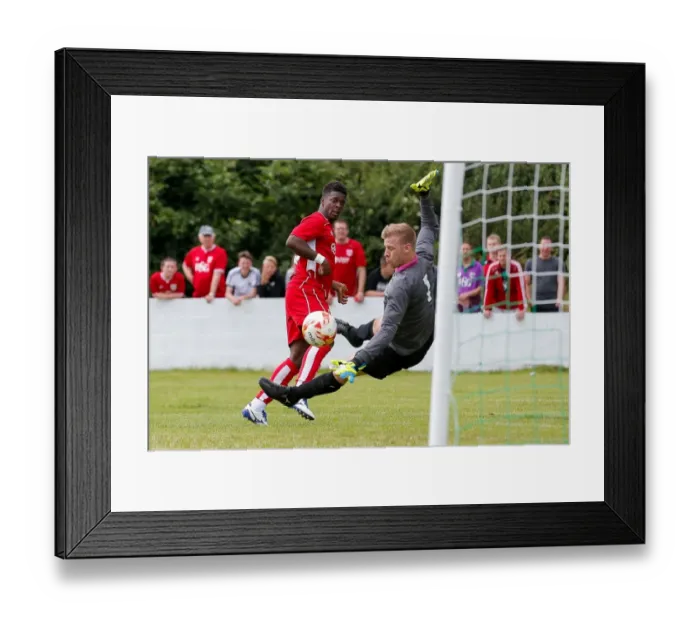 Framed Print : Bristol City's Kieran Agard Scores in Pre-Season Community Match Against Hengrove Athletic Framed Print : Bristol City's Kieran Agard Scores in Pre-Season Community Match Against Hengrove Athletic
