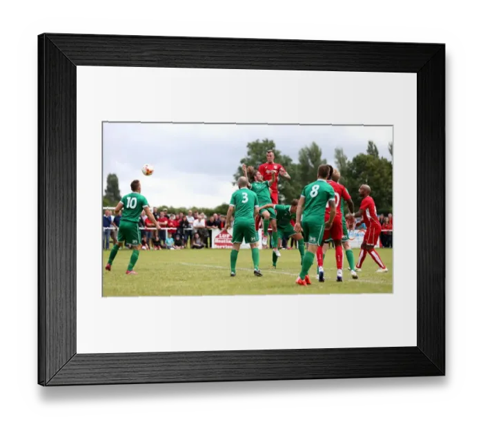 Framed Print : Aden Flint Heads the Win: Hengrove Athletic vs. Bristol City Pre-season Friendly Framed Print : Aden Flint Heads the Win: Hengrove Athletic vs. Bristol City Pre-season Friendly