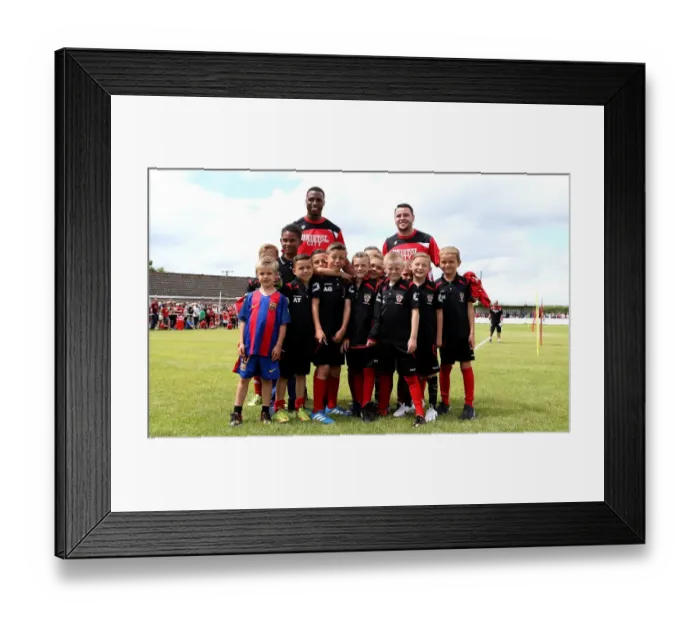 Framed Print : Bristol City Footballers Jonathan Kodjia and Lee Tomlin Engage with Young Fans at Hengrove Athletic Pre-season Match Framed Print : Bristol City Footballers Jonathan Kodjia and Lee Tomlin Engage with Young Fans at Hengrove Athletic Pre-season Match
