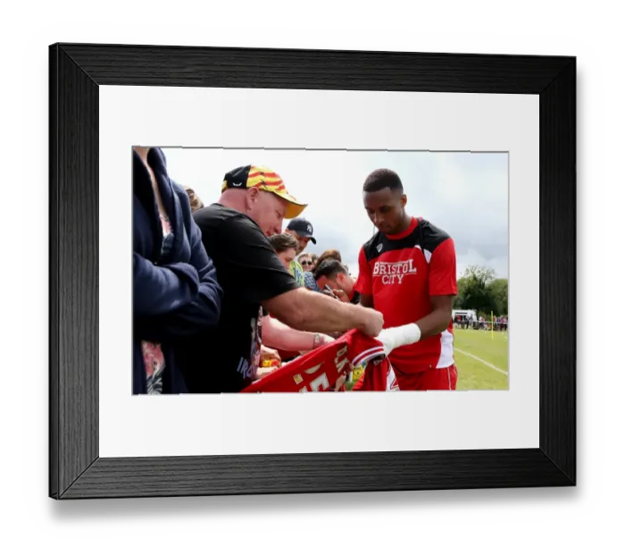 Framed Print : Bristol City's Jonathan Kodjia Signs Autographs at Hengrove Athletic Pre-Season Friendly