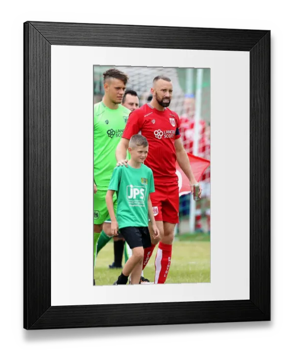 Framed Print : Bristol City FC: Aaron Wilbraham and Mascot Lead Team Out in Preseason Friendly Against Hengrove Athletic