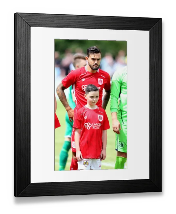 Framed Print : Bristol City FC: Marlon Pack and Mascot Prepare for Pre-Season Friendly at Hengrove Athletic Framed Print : Bristol City FC: Marlon Pack and Mascot Prepare for Pre-Season Friendly at Hengrove Athletic