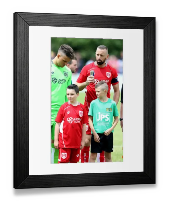Framed Print : Bristol City FC: Pre-Season Friendly at Hengrove Athletic - Aaron Wilbraham and Trialist with Mascots Framed Print : Bristol City FC: Pre-Season Friendly at Hengrove Athletic - Aaron Wilbraham and Trialist with Mascots